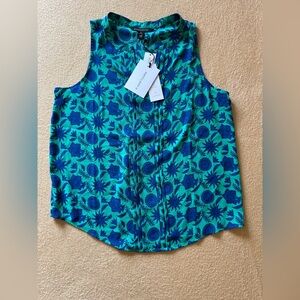 41 Hawthorn Teal and Blue Floral Blouse